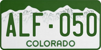 CO license plate ALF050