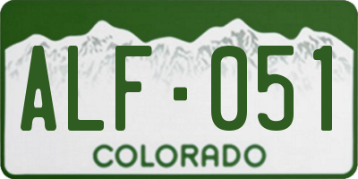 CO license plate ALF051