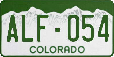 CO license plate ALF054