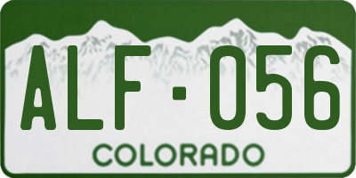 CO license plate ALF056