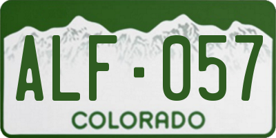 CO license plate ALF057