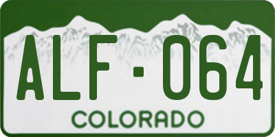 CO license plate ALF064