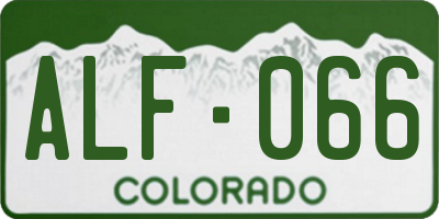 CO license plate ALF066