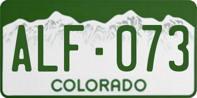 CO license plate ALF073
