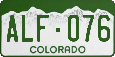 CO license plate ALF076