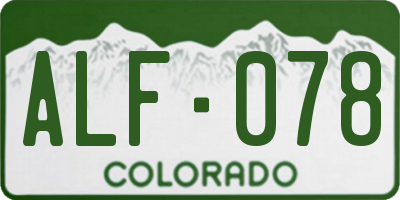 CO license plate ALF078