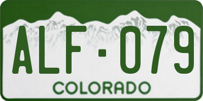 CO license plate ALF079