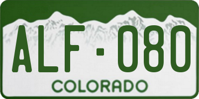CO license plate ALF080