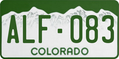 CO license plate ALF083