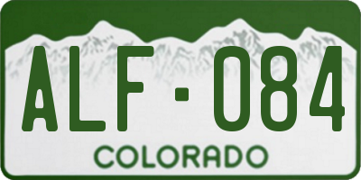 CO license plate ALF084