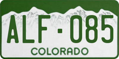 CO license plate ALF085