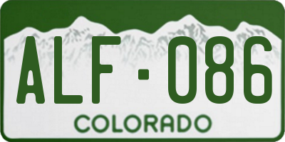 CO license plate ALF086