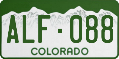 CO license plate ALF088