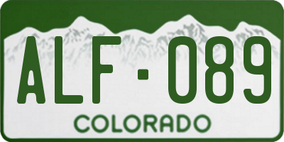 CO license plate ALF089