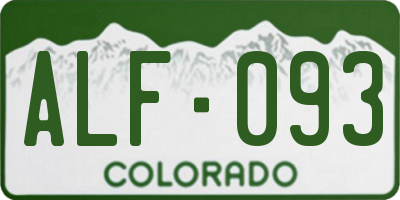 CO license plate ALF093