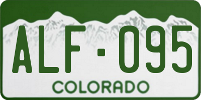 CO license plate ALF095