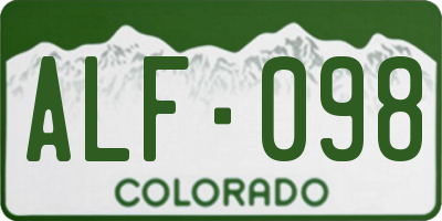 CO license plate ALF098