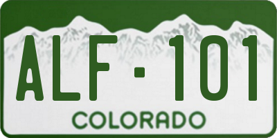 CO license plate ALF101