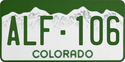 CO license plate ALF106