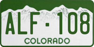 CO license plate ALF108