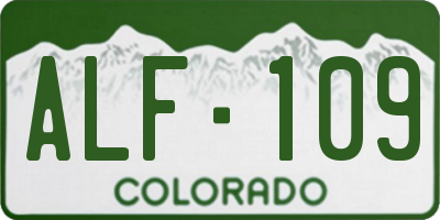 CO license plate ALF109