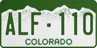 CO license plate ALF110