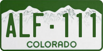 CO license plate ALF111
