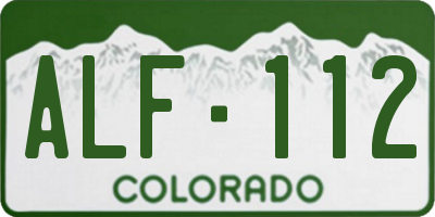 CO license plate ALF112