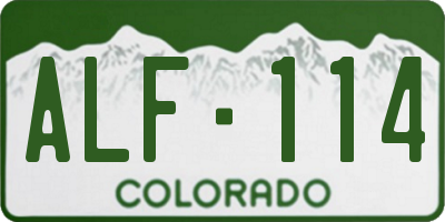 CO license plate ALF114