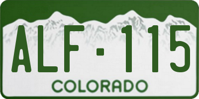 CO license plate ALF115