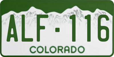 CO license plate ALF116
