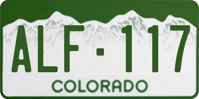 CO license plate ALF117