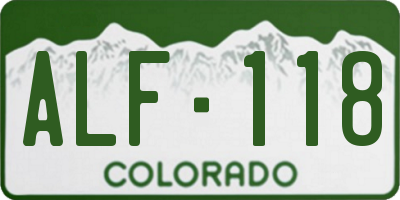 CO license plate ALF118