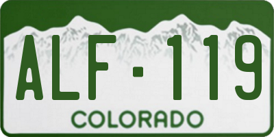 CO license plate ALF119
