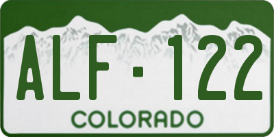 CO license plate ALF122
