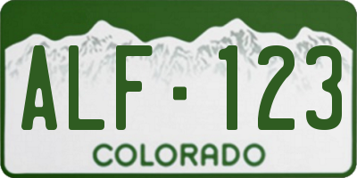 CO license plate ALF123