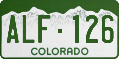 CO license plate ALF126