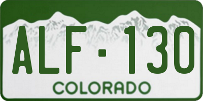 CO license plate ALF130