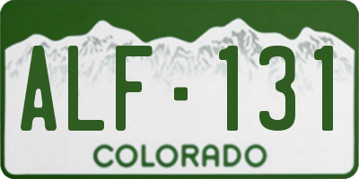 CO license plate ALF131