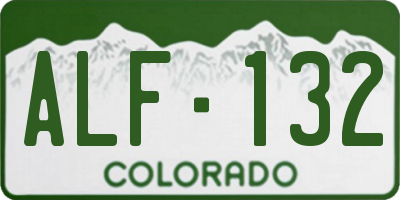 CO license plate ALF132