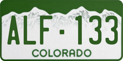 CO license plate ALF133