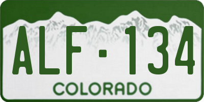 CO license plate ALF134