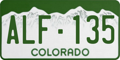 CO license plate ALF135
