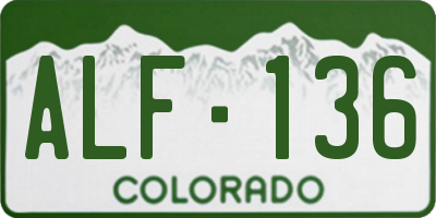 CO license plate ALF136