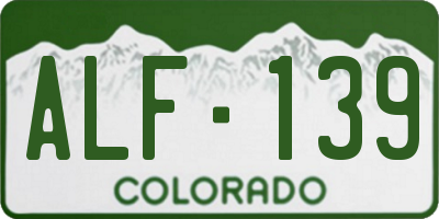 CO license plate ALF139