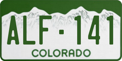 CO license plate ALF141