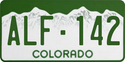 CO license plate ALF142
