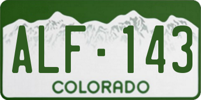 CO license plate ALF143
