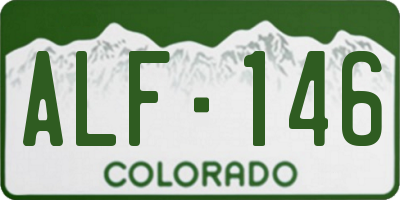 CO license plate ALF146