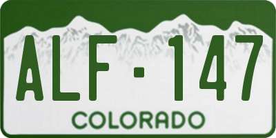 CO license plate ALF147
